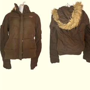 Hollister Coat Dark Brown Size L (Women’s)